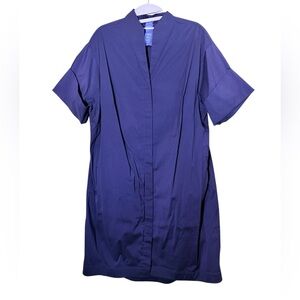 Kit and Ace Lagenlook Navy Blue Shirt Dress sz M/L
